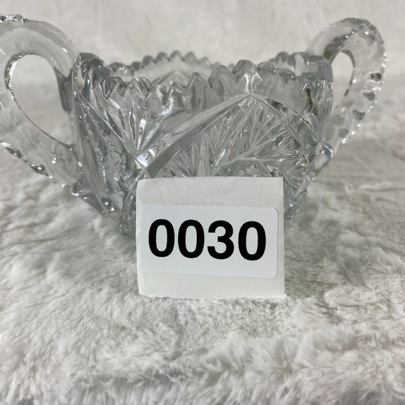 Antique American Cut Glass Sugar Bowl with Handles - Picture 10 of 10